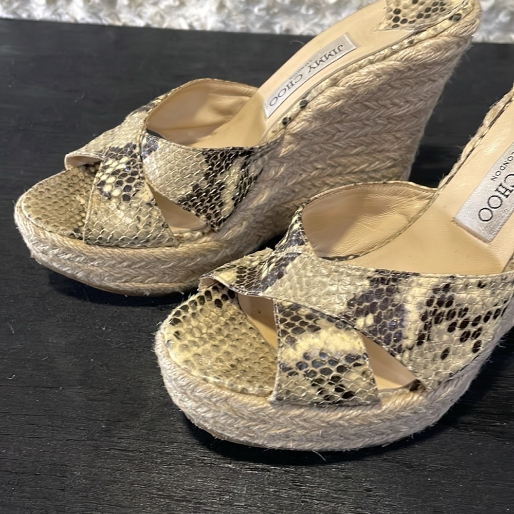 Jimmy Choo Dovina snake print wedges/ espadrilles - Picture 10 of 16